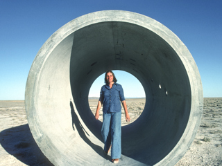 Nancy Holt inside Sun Tunnels, Utah, 1976, Photograph Ardele Lister Artwork (c) Holt Smithson Foundation and Dia Art Foundation.jpg